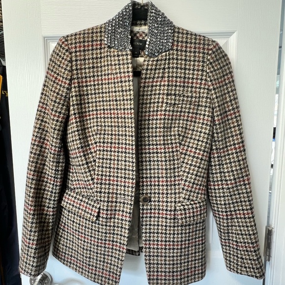 J. Crew Jackets & Coats J Crew Embellished Tweed Blazer 0 Poshmark